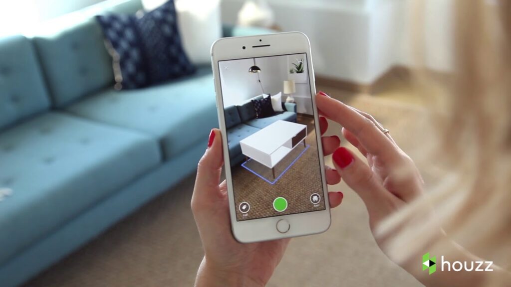 An Augmented Reality app superimposing a table on the real world